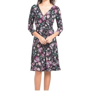 Leota Faux Wrap Floral Midi Dress